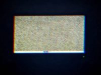 A blank tv with glitch